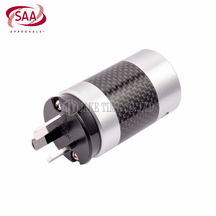 Audio Grade Hi-Fi AS/NZS 3112 AC Connector Silver, Carbon Fiber, Rhodium Plated