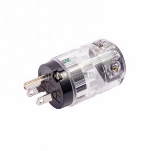 Audio Grade NEMA 5-15P Power Plug Transparent, Rhodium Plated Maximum 17mm
