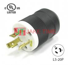 NEMA L5-20P Locking Type Plug, get UL/cUL Approved, 125V AC/20A Current Rating, with PC Body