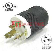 NEMA L5-30P Locking Type Plug, get UL/cUL Approved, 125V AC/30A Current Rating, with PC Body