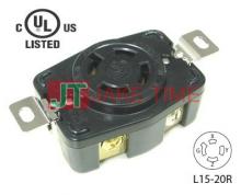 NEMA L15-20R Locking Type Receptacle, get UL/cUL Approved, 3Ø/4W, 250V AC/20A Current Rating, with PC Body